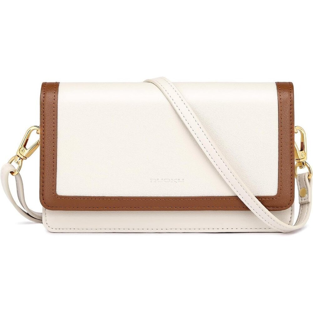 Women's 5-Brown Leather Imported Cellphone Purse Crossbody Bags